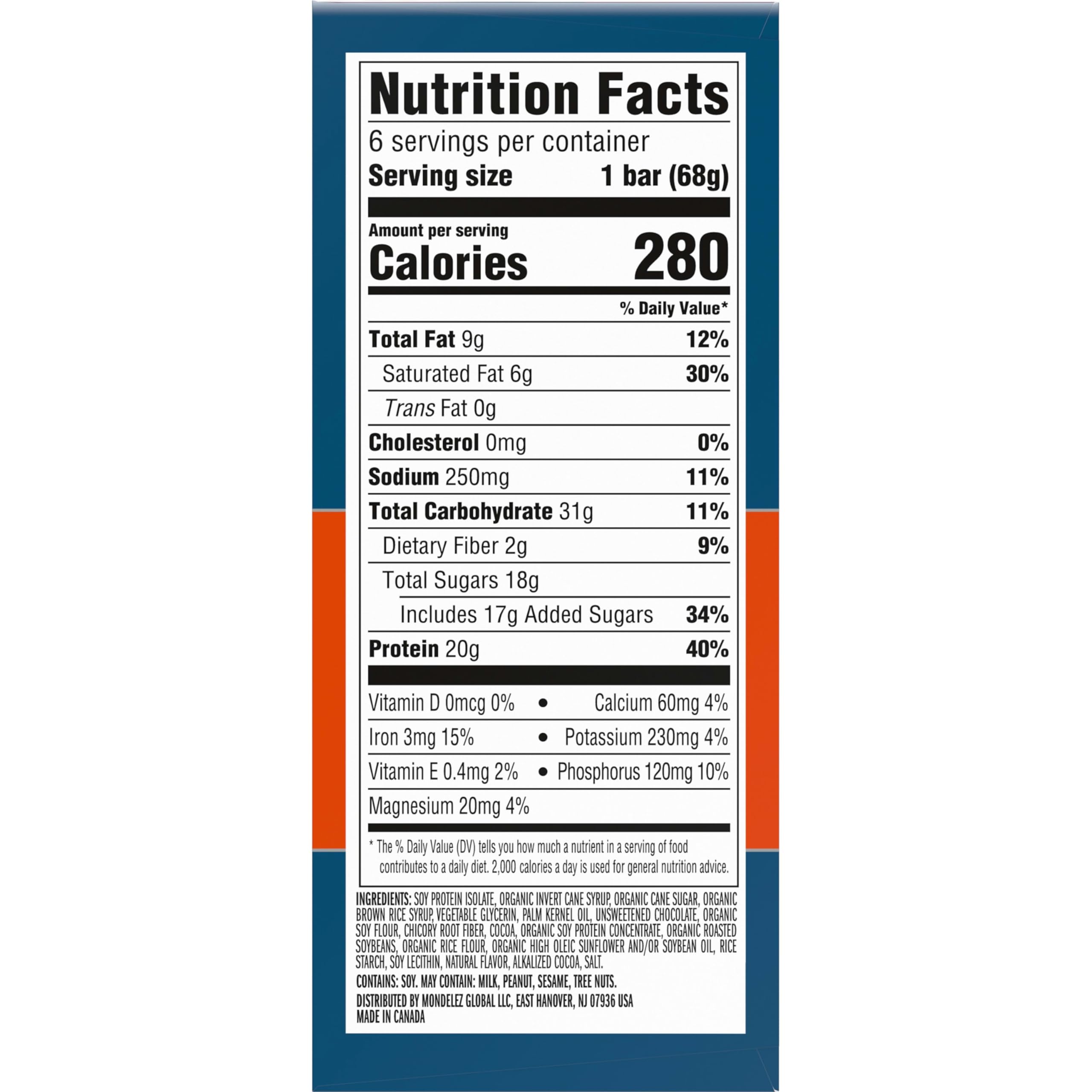 CLIF BUILDERS Protein Bars - Chocolate Flavor - 20g Plant Based Protein - Gluten Free - Non-GMO - Low Glycemic - No Artificial Sweeteners - 2.4 oz. (6 Pack) — Amazon image 3
