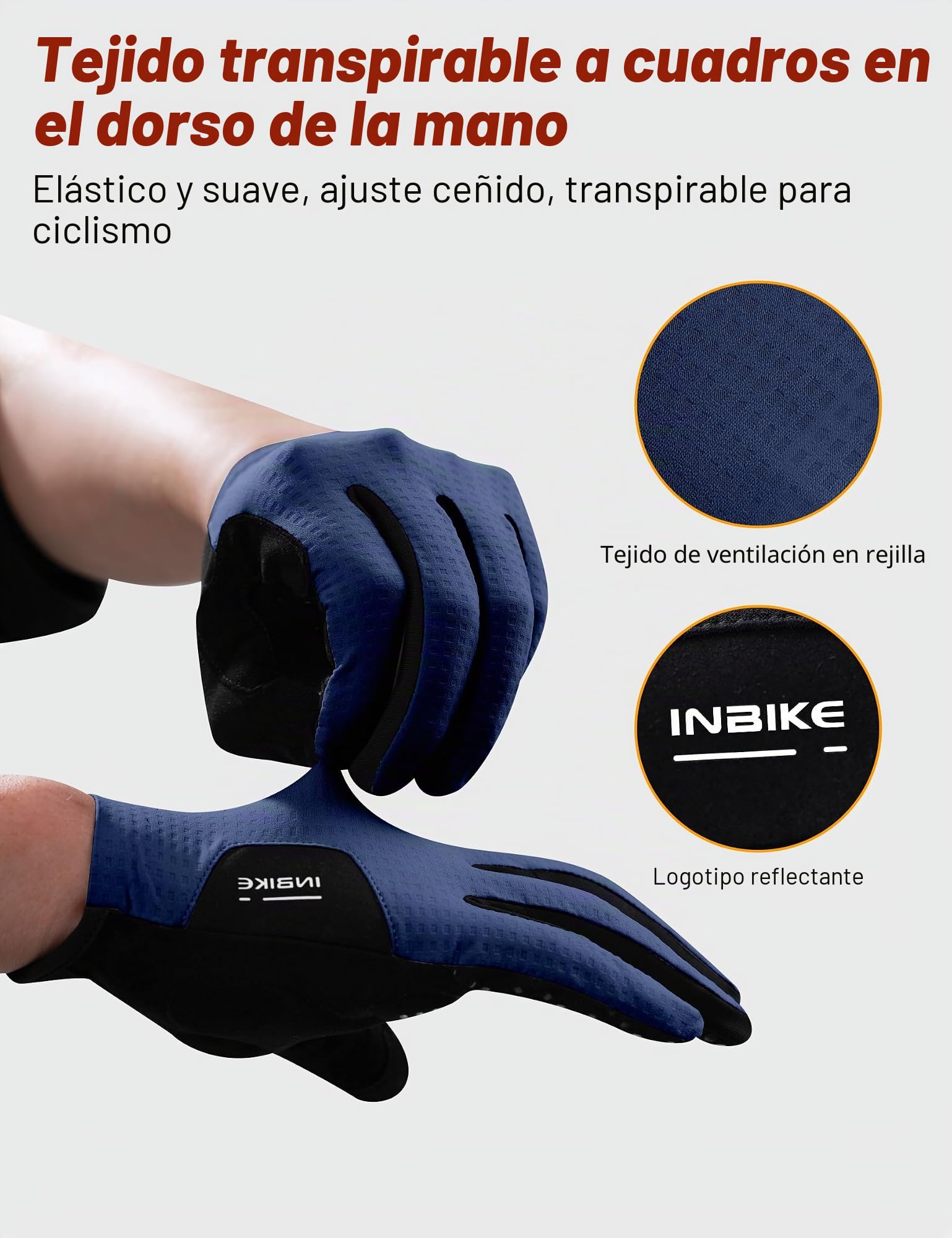 INBIKE Guantes Ciclismo Bicicleta Montaña Tactiles Antideslizantes con Amortiguación Almohadilla F419