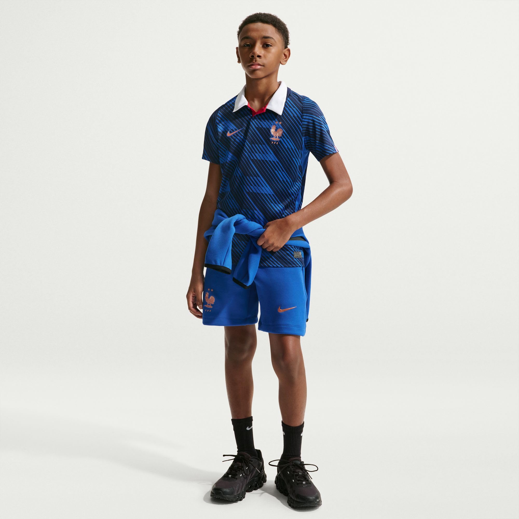 Nike FFF 2026 Stadium Domicile Maillot de Foot Replica Nike Dri-fit pour Ado Réplique du Maillot de Football Mixte Enfant (Lot de 1)