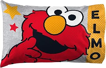 Jay Franco Sesame Street Hip Elmo 1 Pack Pillowcase - Double-Sided Kids Super Soft Bedding (Official Sesame Street Product)