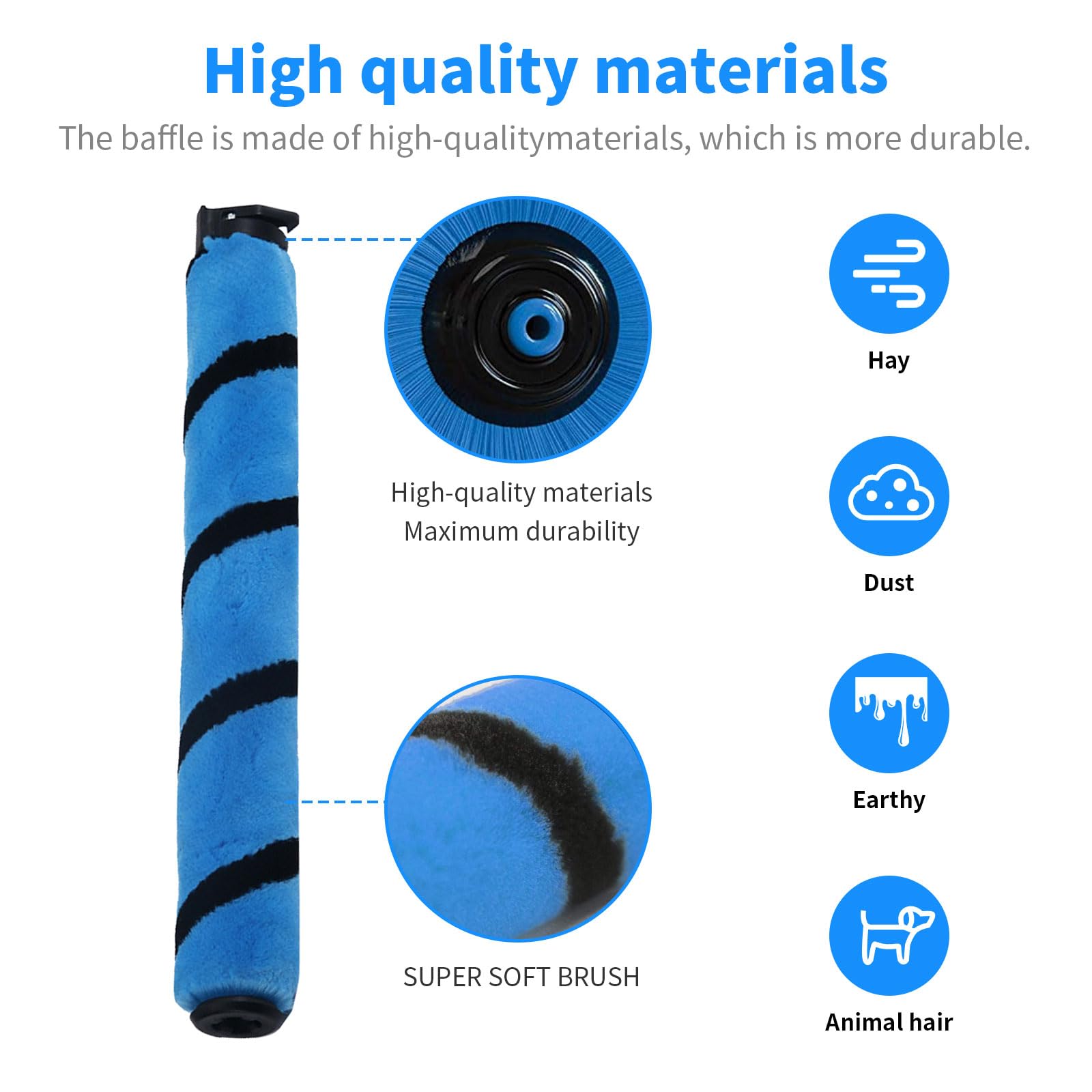 MULTIM Soft Roller Brush Replacement Set for Shark Vacuum Part # 1483FC2000 Compatible with Shark Vertex & Rotator AZ2002 AZ2000 AZ2000W AZ1501 LA455 LA502 - Pack of 2