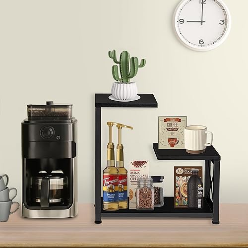 Miniatura 8 de Organizador de estante de escritorio, estantería de escritorio de oficina de 3 niveles, organizador de escritorio de madera, estante