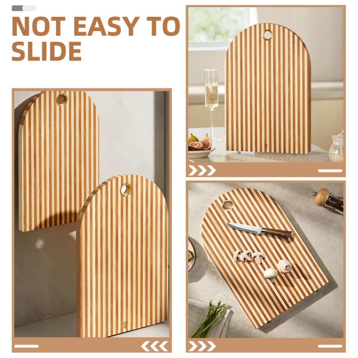 Tabla de Cortar de Madera Pequeña, Antideslizante, para Cocina