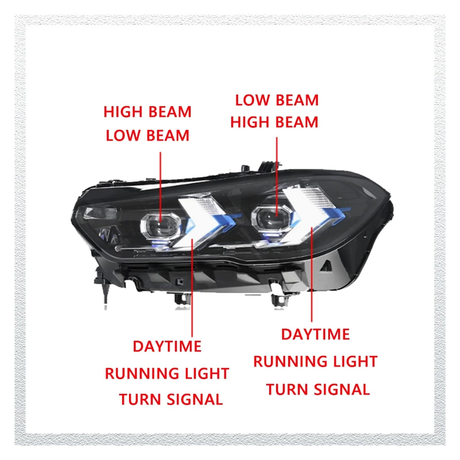 Pasuje do B//M//W X5 G05 19-22 w pełni Led DRL reflektor samochodowy montaż sygnału akcesoria samochodowe zmodyfikowana lampa stylizacja reflektory LED