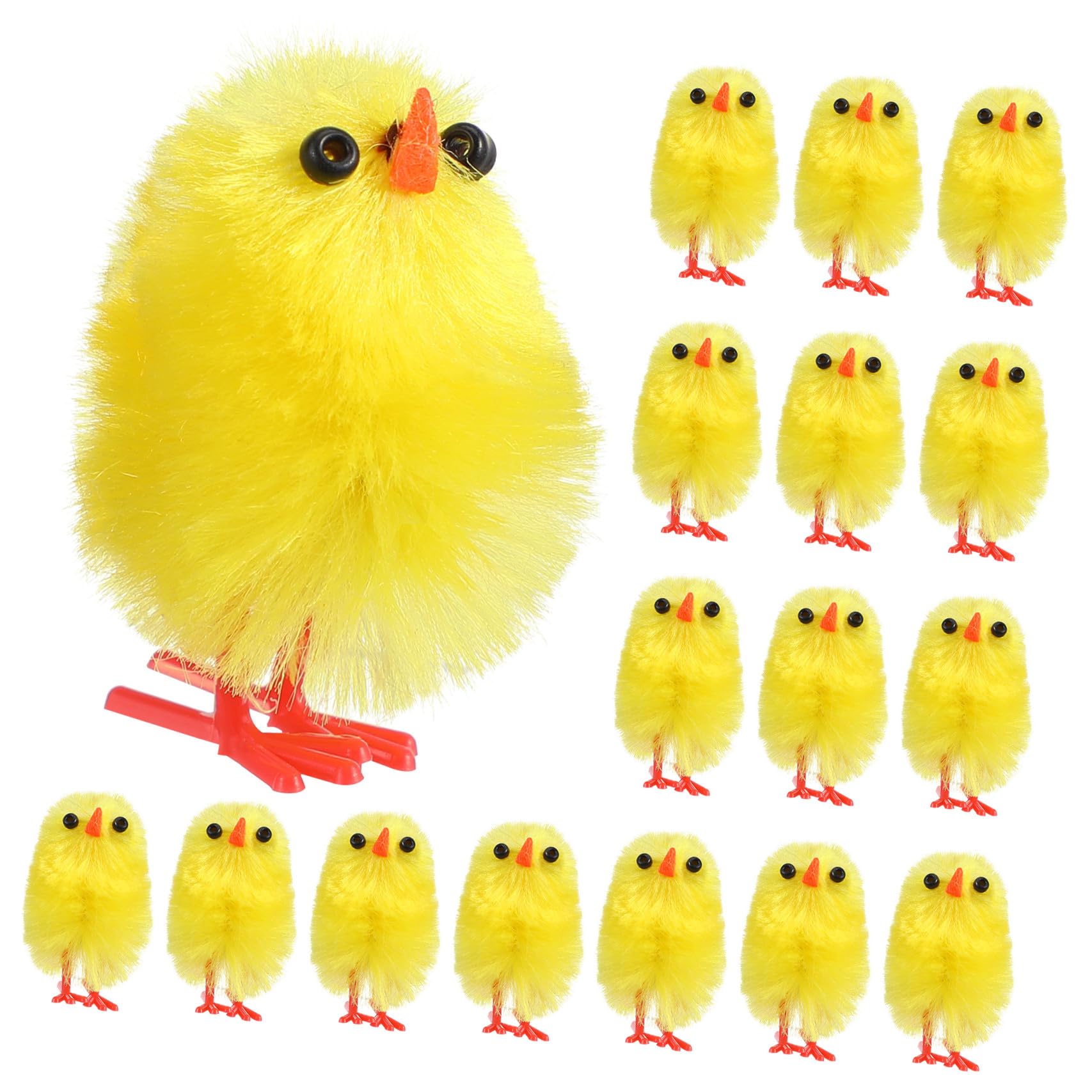 Poussins de Pâques miniatures jaunes pour décorer le rebord de fenêtre et la table festive