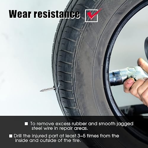 Vista 6 de Broca escariadora de neumáticos, varios tamaños, para reparación de neumáticos, rebabas de carburo, parches, cortadores de enchufes, cortador