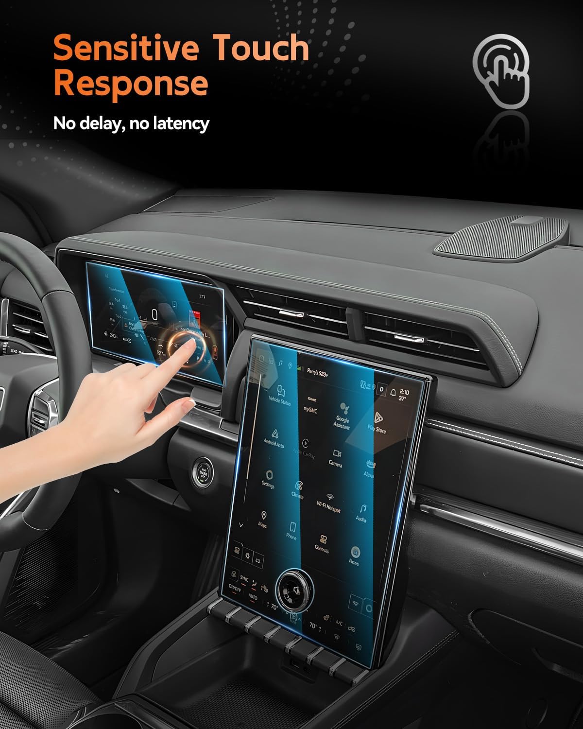 CDEFG For 2025 2026 GMC Terrain Screen Protector - (2PCS) 9H HD Tempered Glass - Terrain (Elevation, AT4, Denali) 15 Inch Touchscreen & 11 Inch Instrument Accessories
