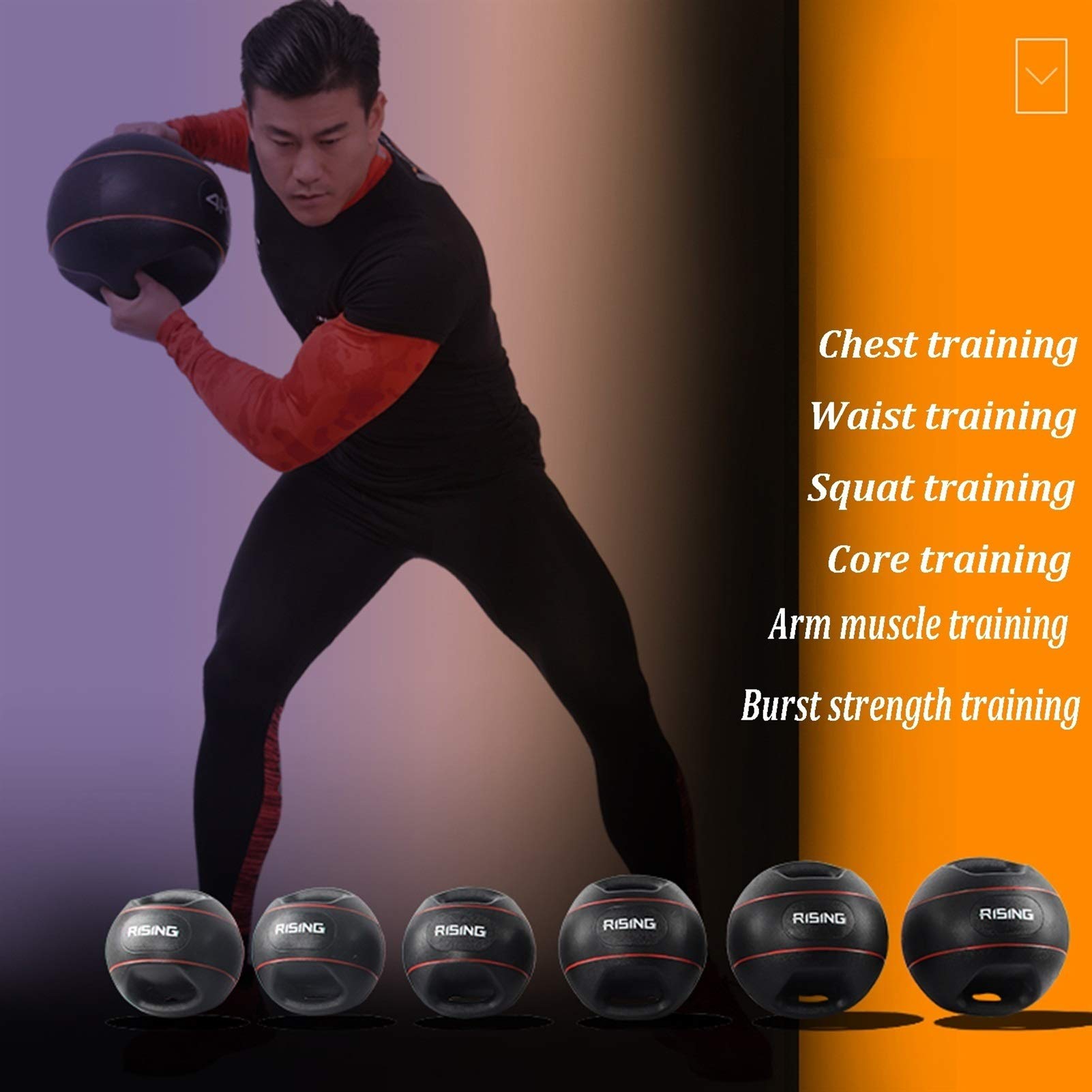 Palle mediche Palla di Medicina di Gomma Binaurale, Home Palestra Core Formazione Aerobica Aerobica Palla Fitness Elastico, 3 kg / 4 kg / 5 kg / 6 kg / 8kg / 10 kg (Size : 3kg/6.6lb)