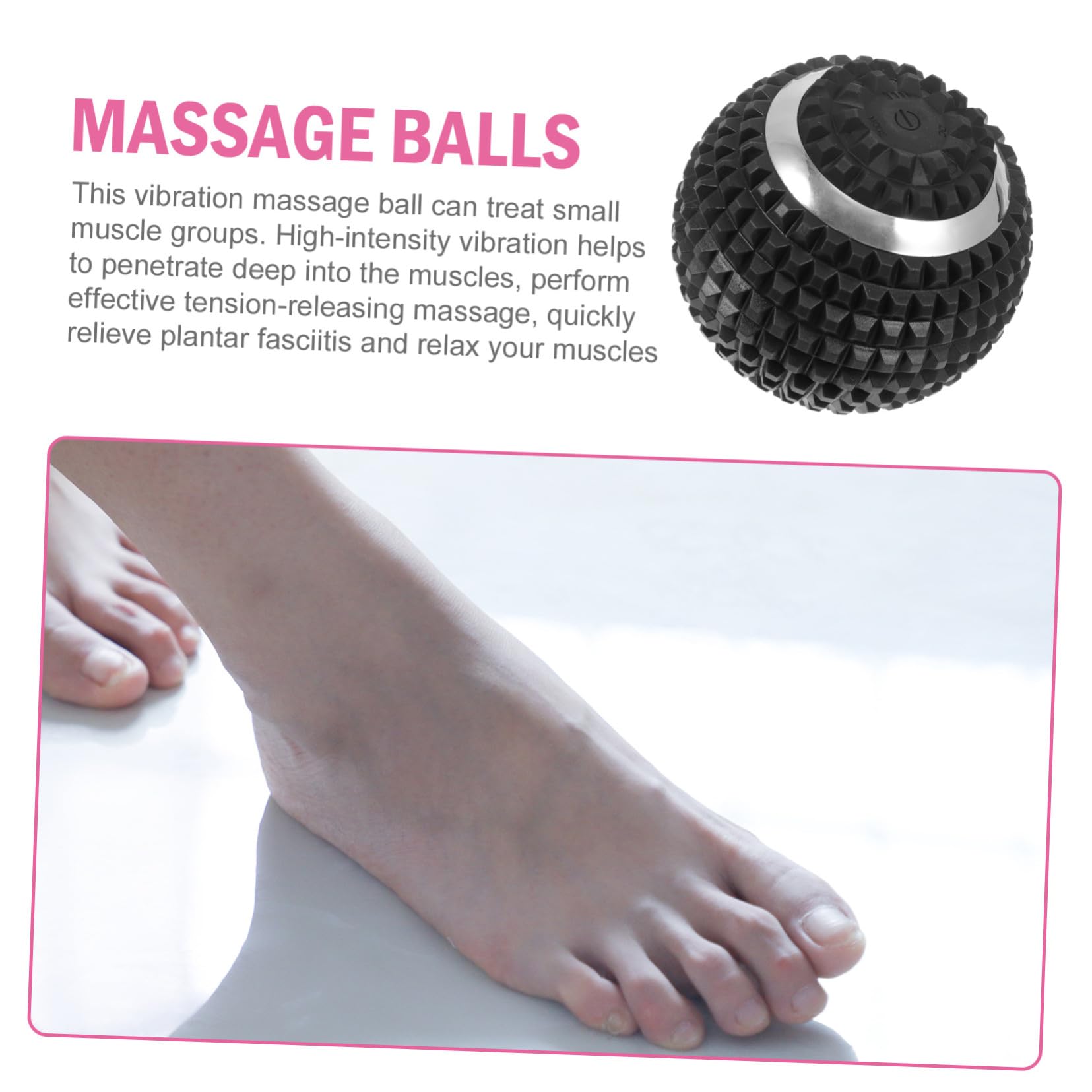 Mikikit Pelota De Masaje De Pies Eléctrica Para Manos y Piernas Masajeador De Pies Bolas De Masaje Práctica Para Fascia