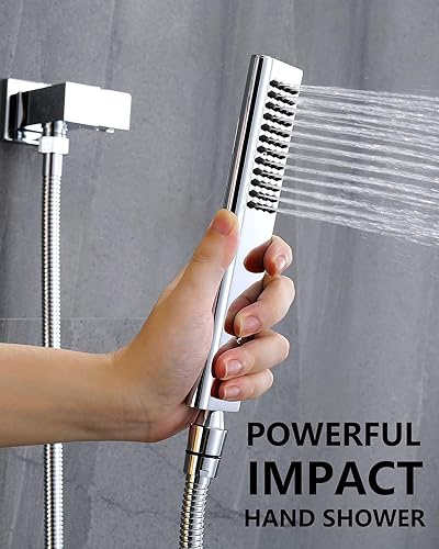 Miniatura 5 de BLTFAUCER Sistema de ducha con boquilla de bañera, juego de grifo de ducha montado en la pared, cabezal de ducha cuadrado de 10 pulgadas y juego de