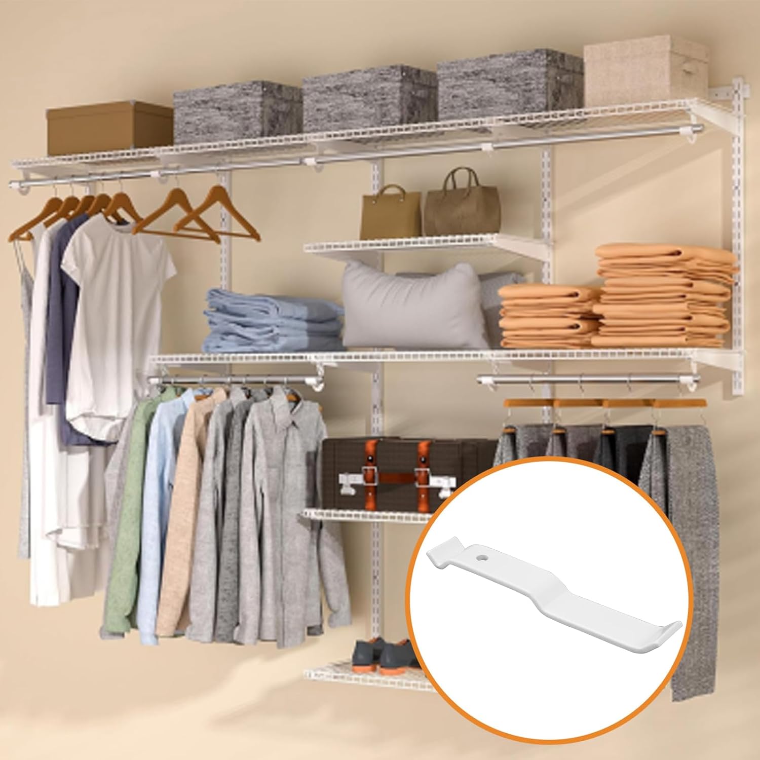 Brackets, 3 Inch Wire Shelf Corner Support Bracket Replacement for ClosetMaid 1001 (4pack)