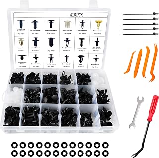 CESTLAVIE 415 PCS Auto Push Clips Car Retainer Clips & Plastic Fasteners Kit, 18 Most Popular Sizes for BMW/Benz/GM/Ford/Toyota/Chrysler Car Buckles and Accessories Set Car Door Fastener Clips