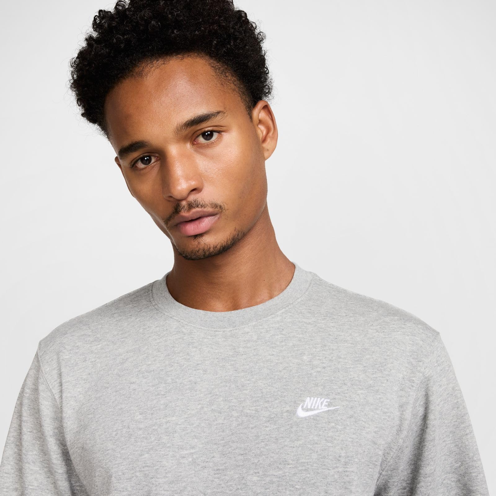 Nike Męskie Club Ft Crew Sweter Dk Grey Heather/White XXL
