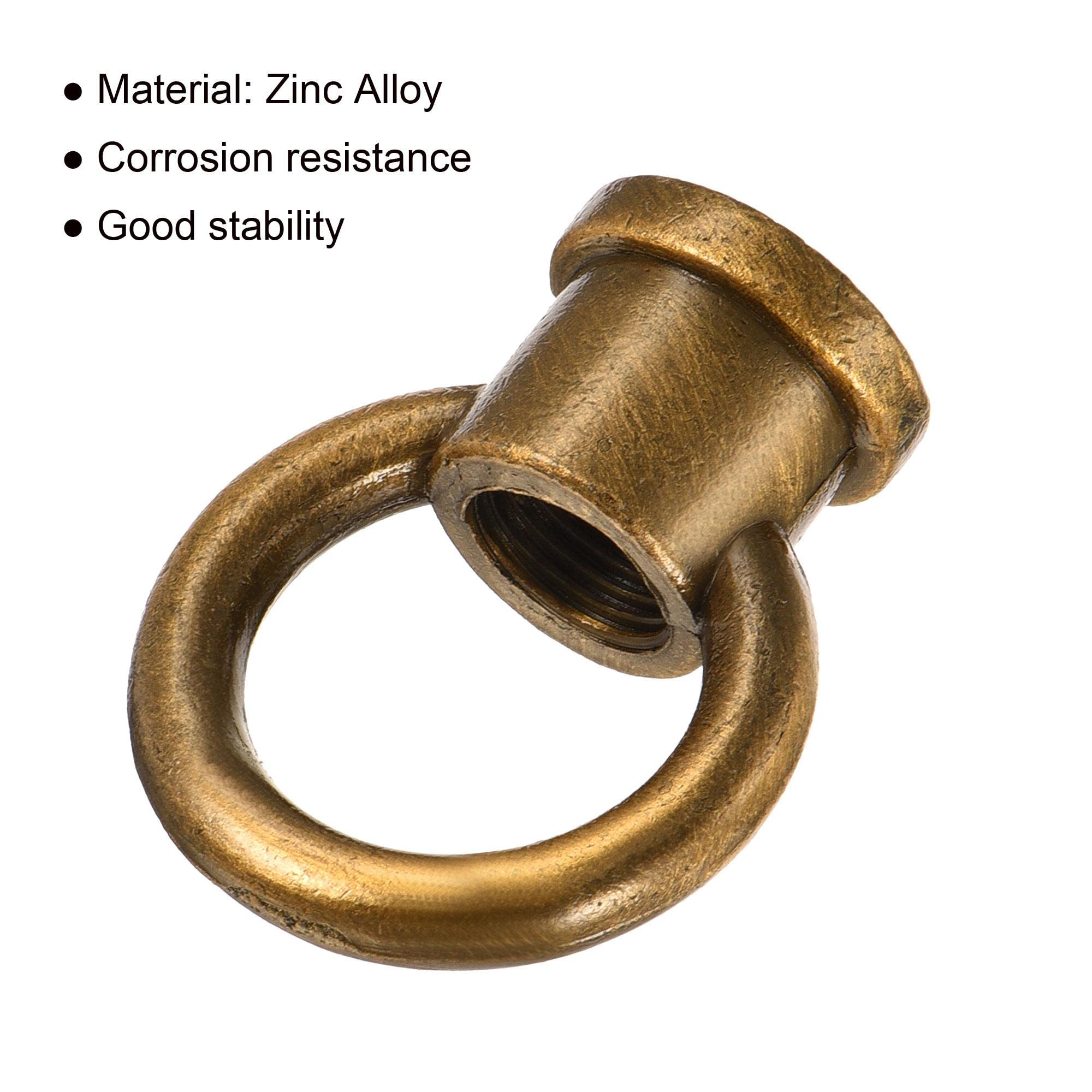 sourcing map 2 sztuki nakrętek oczkowych 15 kg maks. obciążenie 29 x 35 mm gwint M10 kształt pierścienia żeńska pętla do lampy wiszącej żyrandol złoty brąz