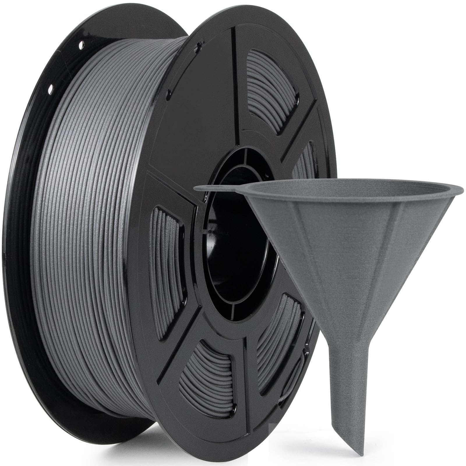 IEMAI Glass Fiber PLA Filament 1.75mm Matte Gray 1KG, PLA-GF 3D Printer Filament with Dimensional Stability &amp; Low Warpage, High Stiffness, Easy to Print for Prototype Parts