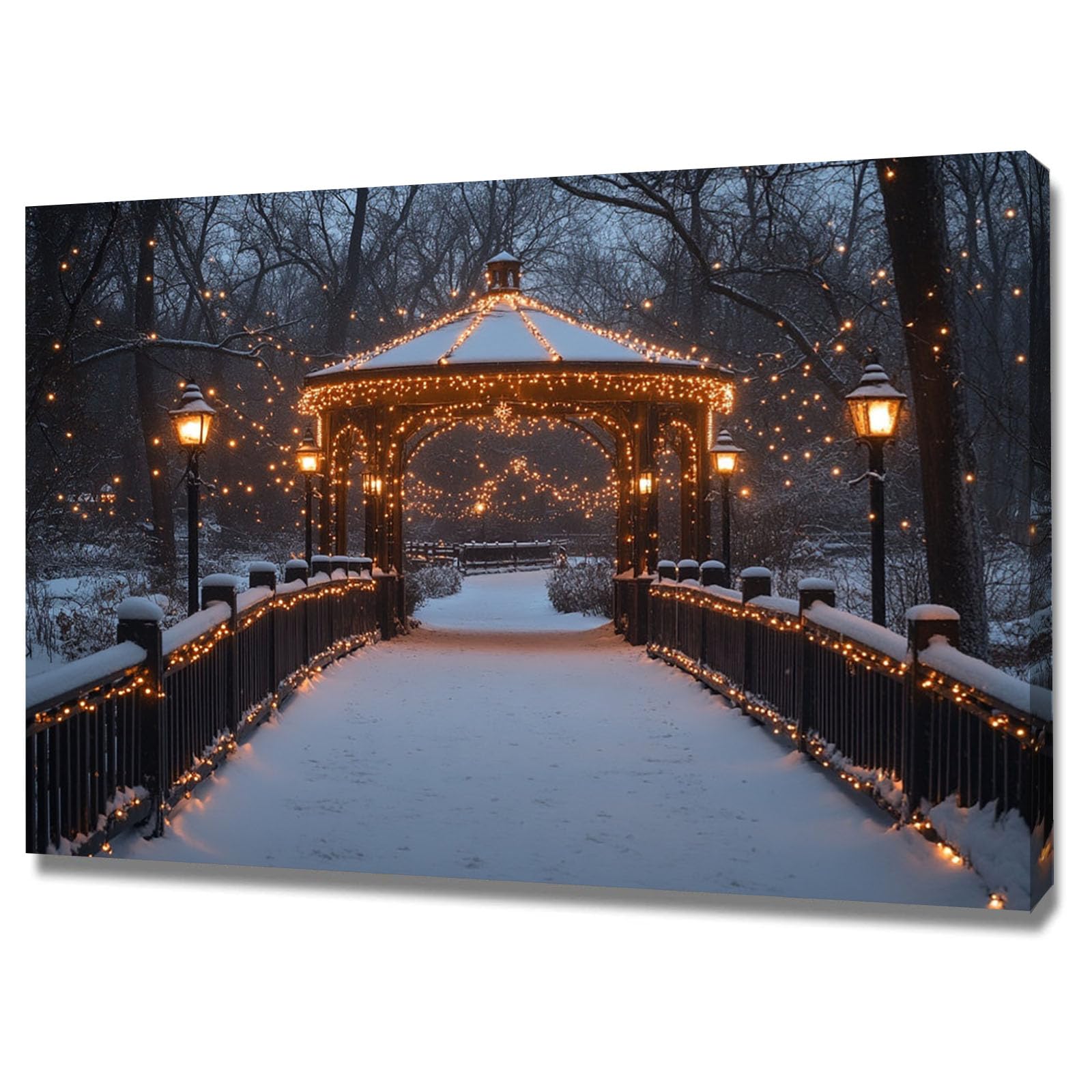TODOAA Blanco Y Negro Abstracto Cuadros Escena de nieve invernal Baño imágenes estéticas,decoración de pared bohemia para salón o dormitorio（Blanco-80x120cm Enmarcado