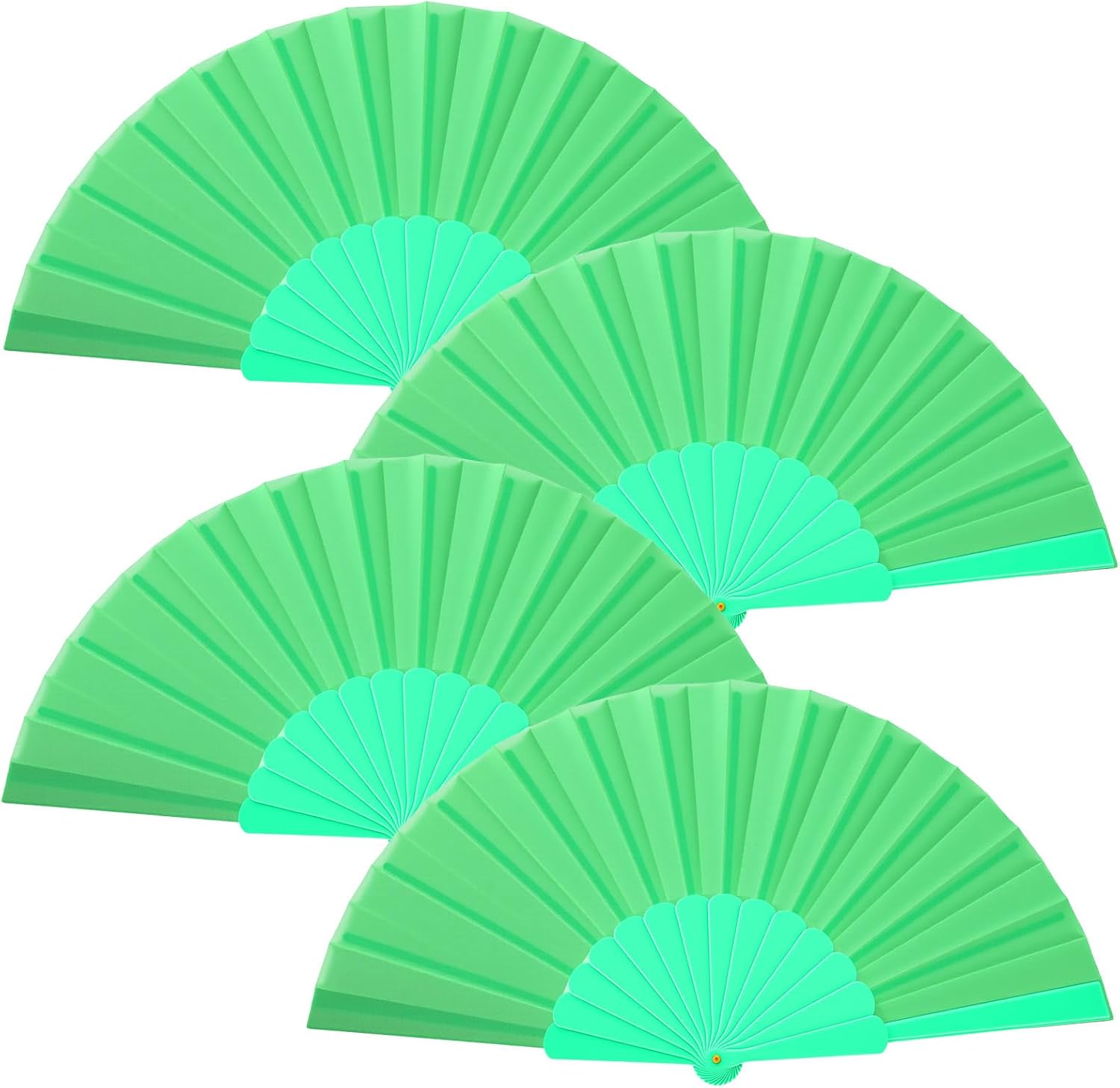 Blulu 4 Pcs Hand Fan Foldable 9 Inch Small Folding Hand Fan,Black