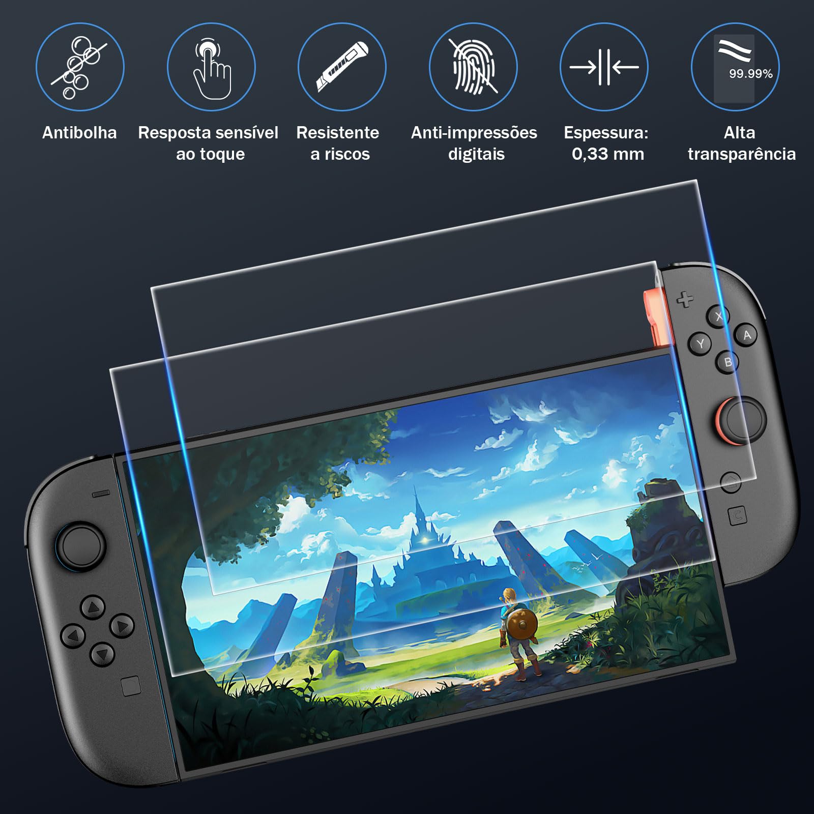 HEYSTOP Étui pour Nintendo Switch 2 Kit d'accessoires avec Housse de Protection Switch 2, Dockable Coque pour Switch 2 Film Trempé Volant de Course et Grip Joy-Con pour Manette Nintendo Switch 2