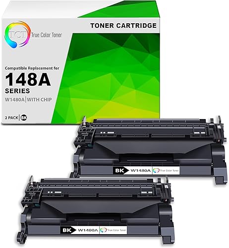 Vista 7 de TCT Paquete de 2 cartuchos de tóner 148X – Reemplazo compatible para HP 148X W1480X Negro Alto Rendimiento para impresoras HP Laserjet Pro 4001