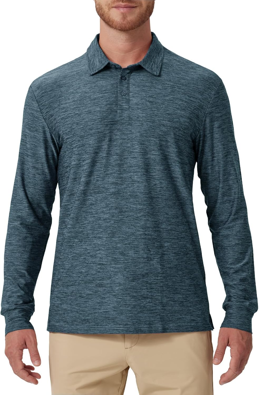 NAVISKIN Men's Polo Shirts Long Sleeve Golf Shirts with Collar UPF 50 SPF Shirt for Men Quick Dry Moisture Wicking - Image 2