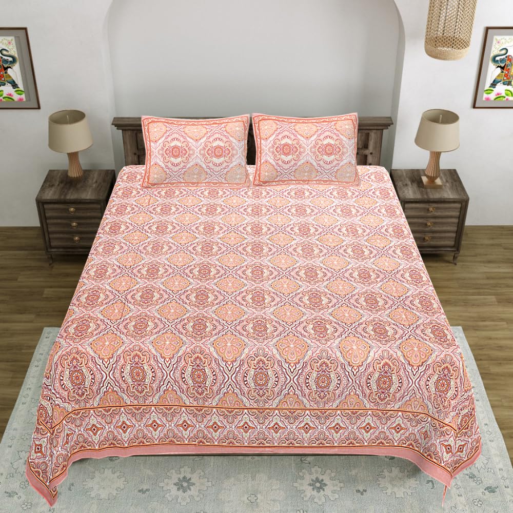 Living Roots Pure Cotton Bedsheets - Grey Paisley -18