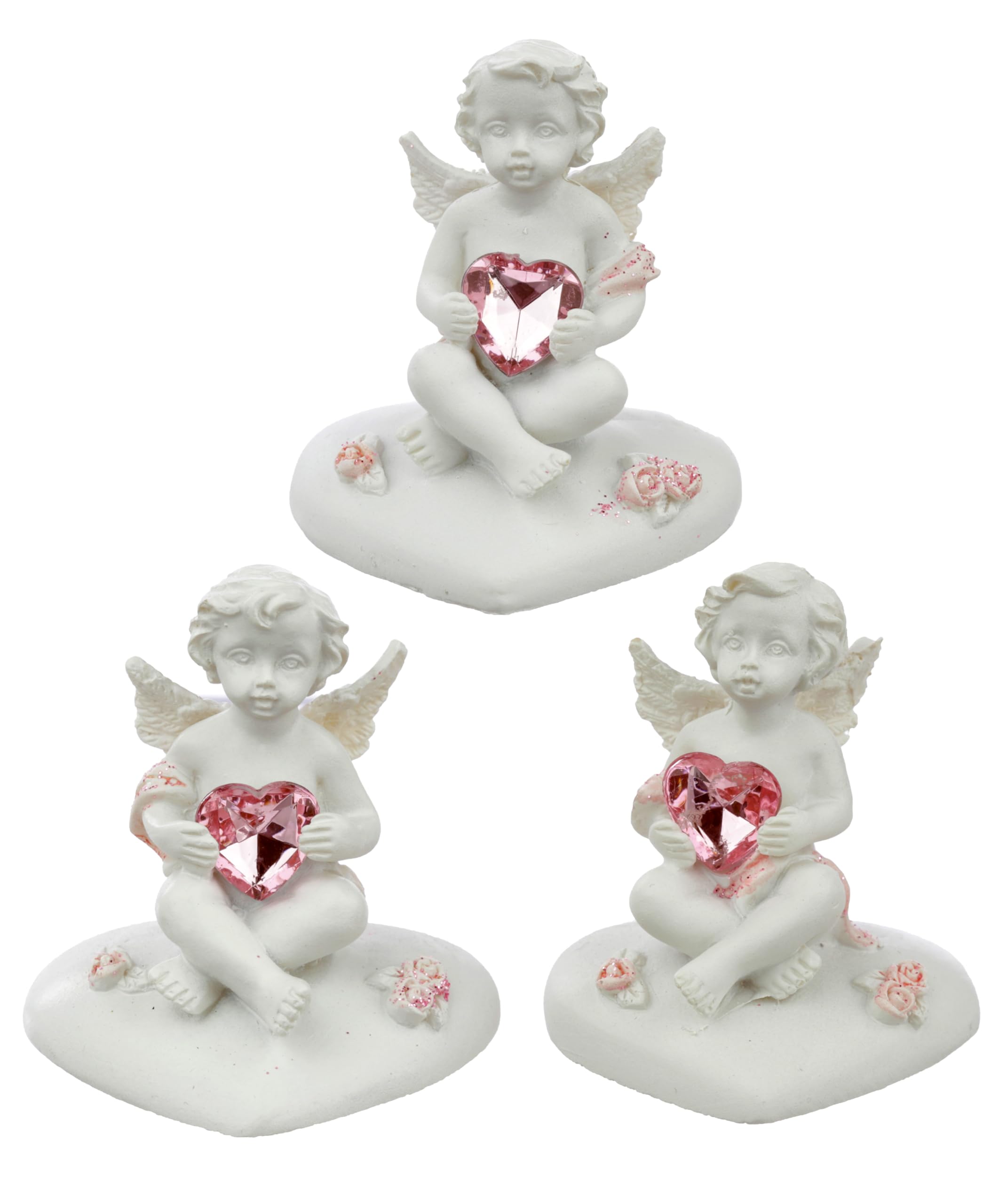 Puckator White Peace Of Heaven Heart Of The Rose Cherub Figurine - Romantic Modern Love Wedding Gift Gifts For Girlfriend Fairy Fairies Grave Ornaments Figurine Valentines Day Gifts For Her Him Home Decor