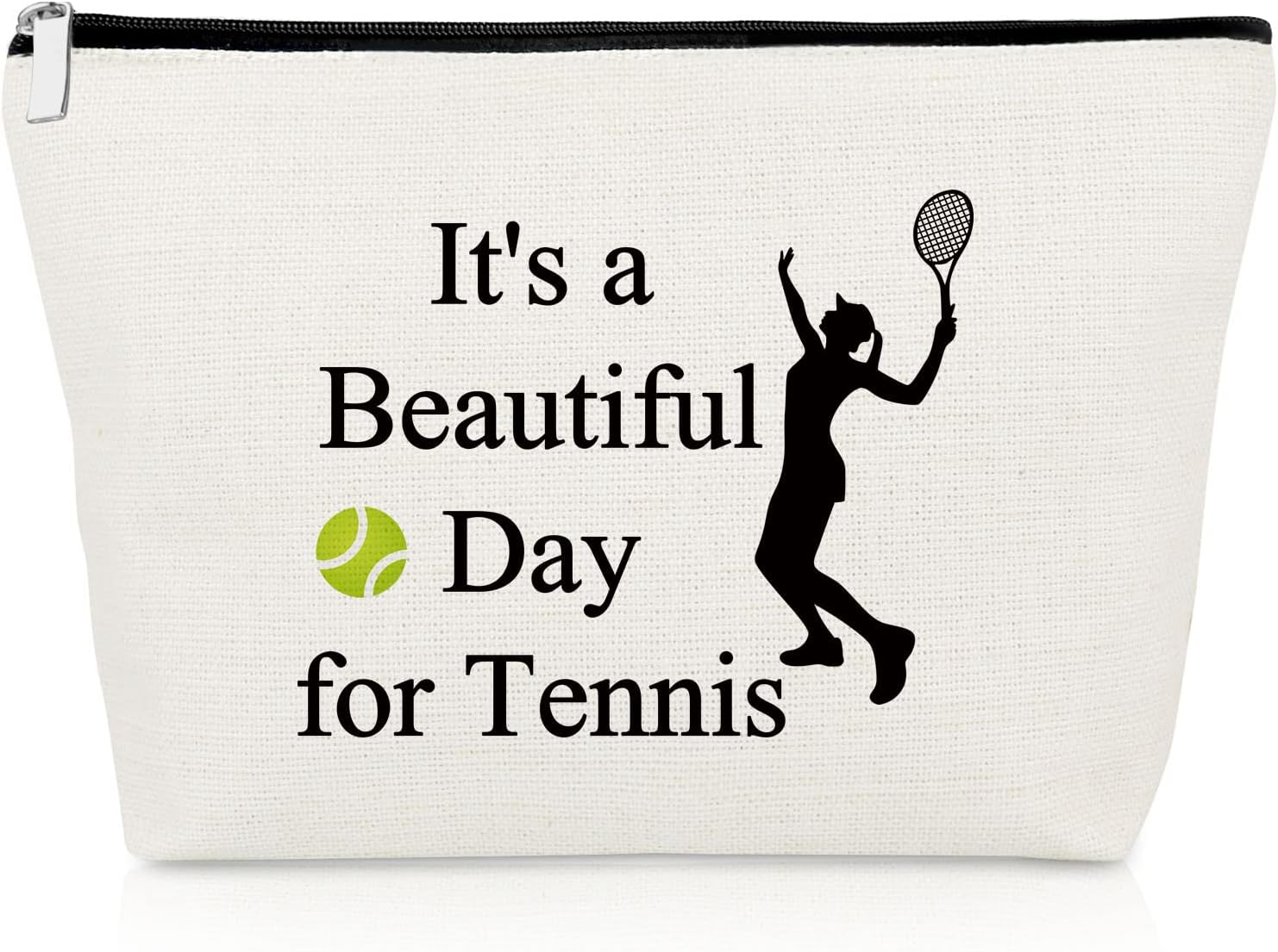 Tennis Lover Gift Makeup Bags Tennis Player Gift for Women Sports Lover Gifts for Women Tennis Team Gifts for Tennis Lovers Inspirational Birthday Gifts for Friends Tennis Fan Travel Cosmetic Pouch