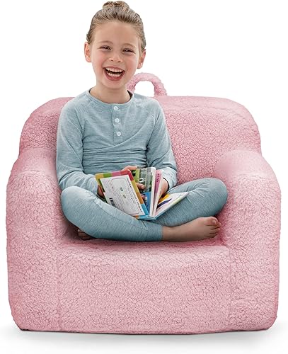 Miniatura 48 de Delta Children Sherpa Cozee Chair - Silla de espuma para niños a partir de 18 meses, color azul polvo Azul polvoriento,Crema,Rosa