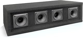 4 Way DJ Speaker System, 300 Watt Power, 150 RMS, Four 3 Inch Horn Piezo Tweeters, 8 Ohm Impedance, Full Range Audio Reproduction, Black Carpeted Finish