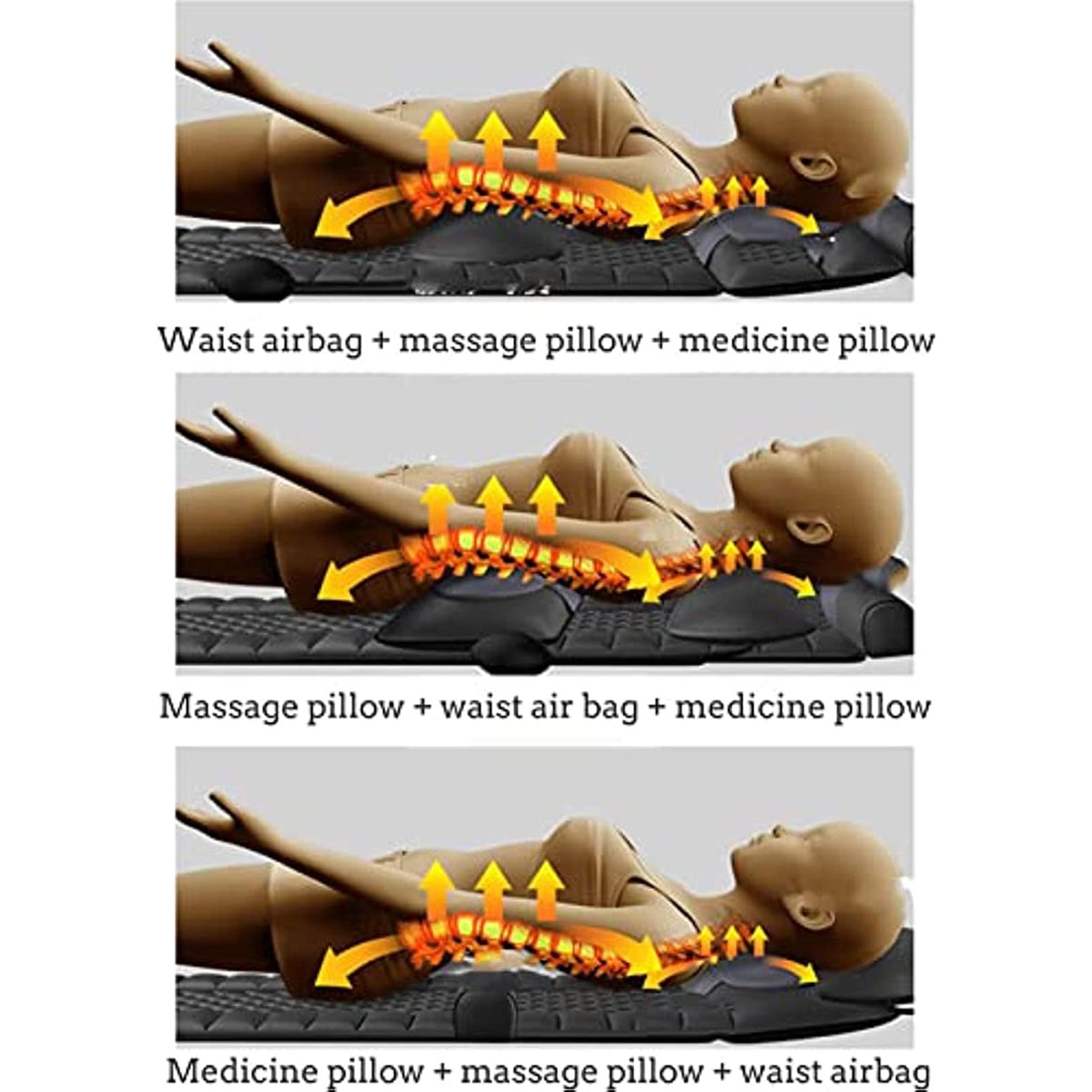 Colchoneta De Masaje con Calefacción, Cojín para Silla De Masaje De Cuerpo Completo con 20 Cabezales De Masaje para Amasar Shiatsu En El Cuello, para Aliviar El Dolor, La Fatiga Y El Dolor