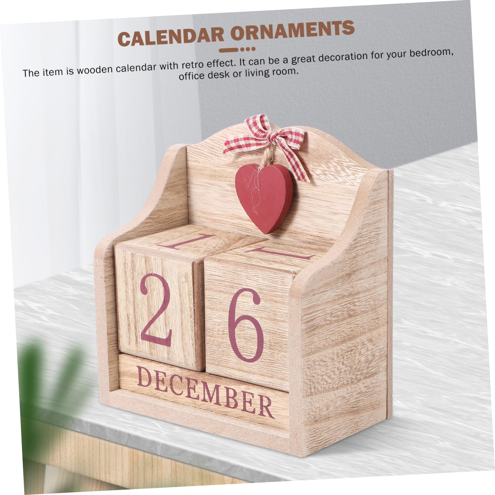 Uonlytech Calendario in Retrò Cambio Data Manuale, Decorazione Unica per Casa e Regalo Artigianale