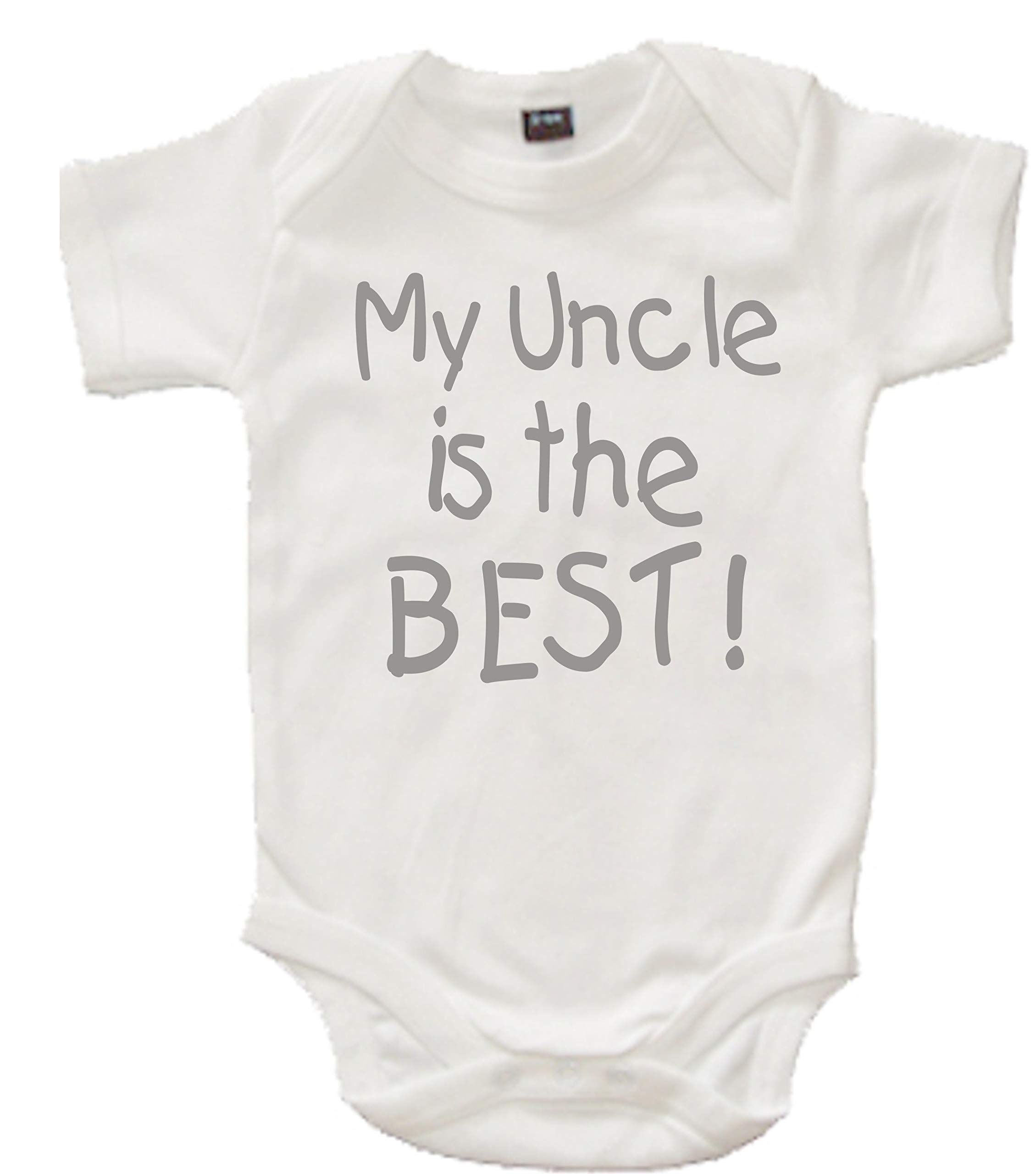 Edward Sinclair 6-12 Months My Uncle is the Best White Bodysuit with Silver Print
