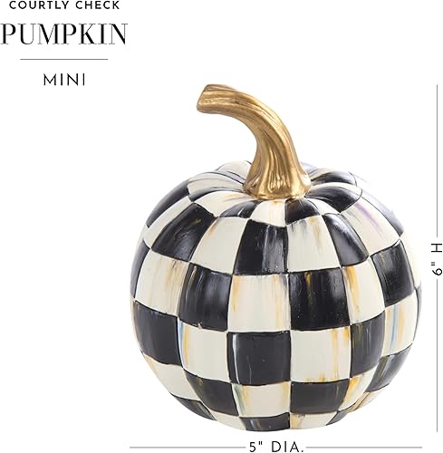 Miniatura 4 de MACKENZIE-CHILDS Courtly Harlequin - Mini calabaza decorativa para decoración de otoño, decoraciones de otoño para el hogar