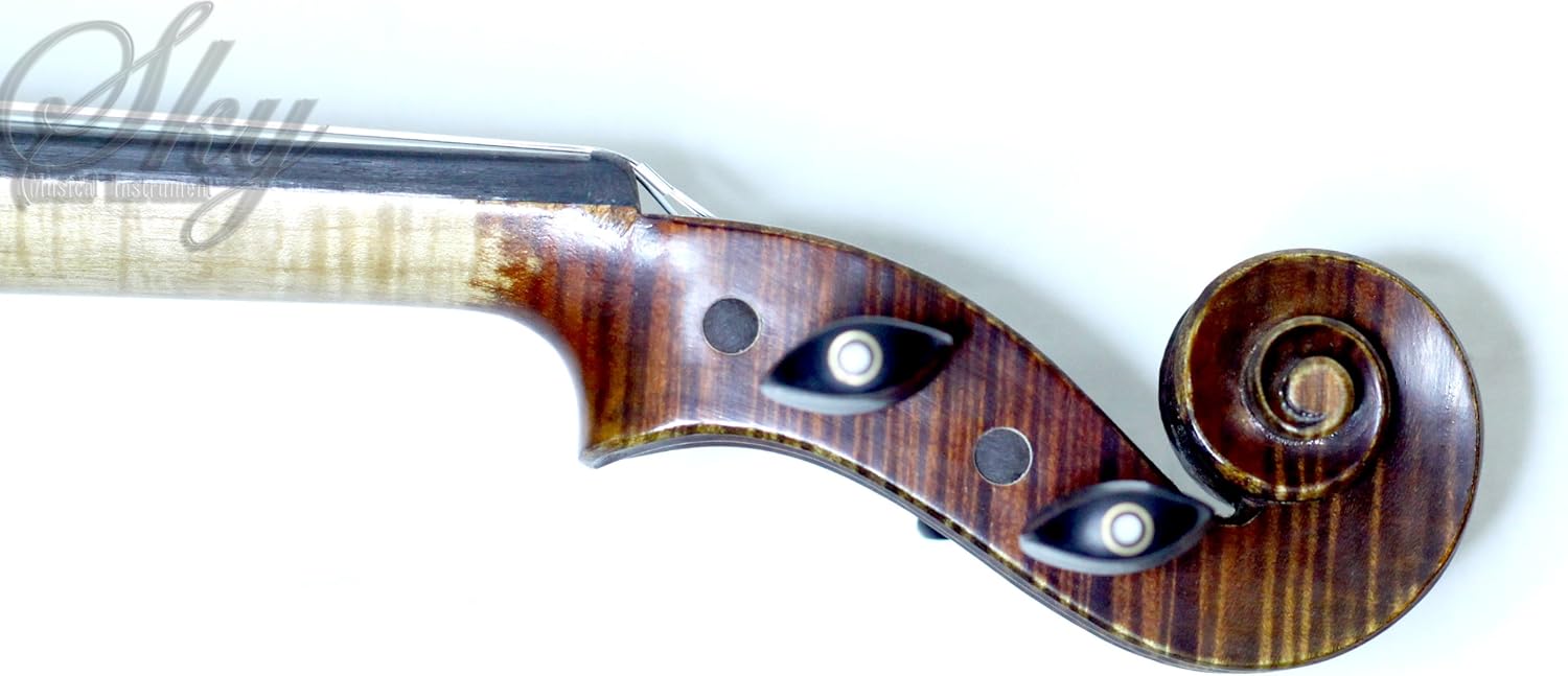 Beautiful 4/4 Professional Level Master Work Stunning Hand-made Concert Maple Wood Grand Level One Piece Back Antique Style Violin with Fish-eye Ebony Parts