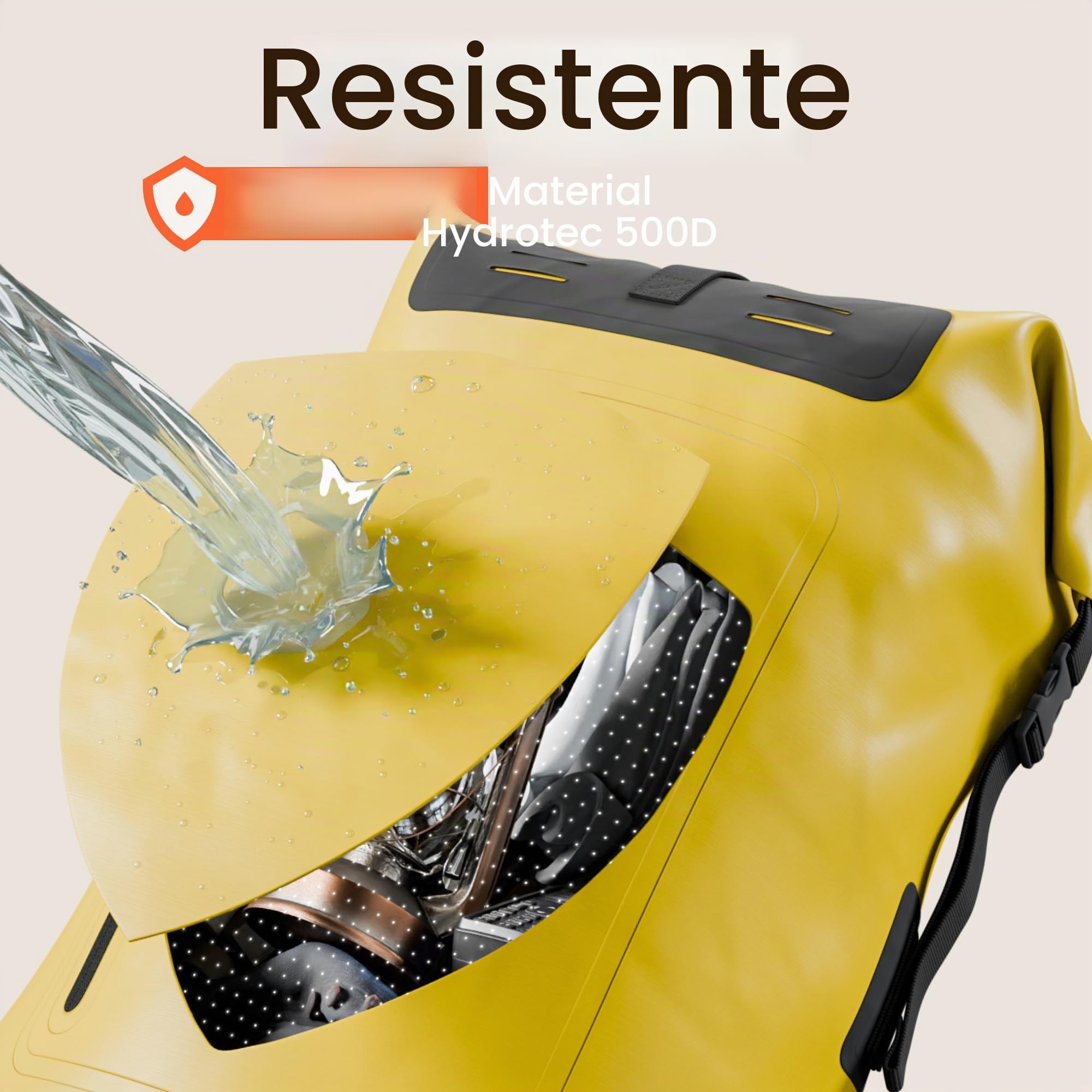 Earth Pak Mochila impermeable con cierre enrollable, bolsillo frontal, panel trasero acolchado y funda para teléfono