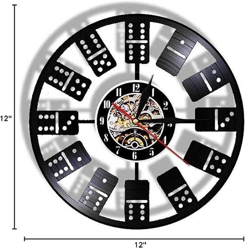 Miniatura 8 de ICECHEN Reloj de pared de 118in de dominó chino y números de arte de vinilo para decoración rectangular de dominó para sala de juegos Pai Gow juego