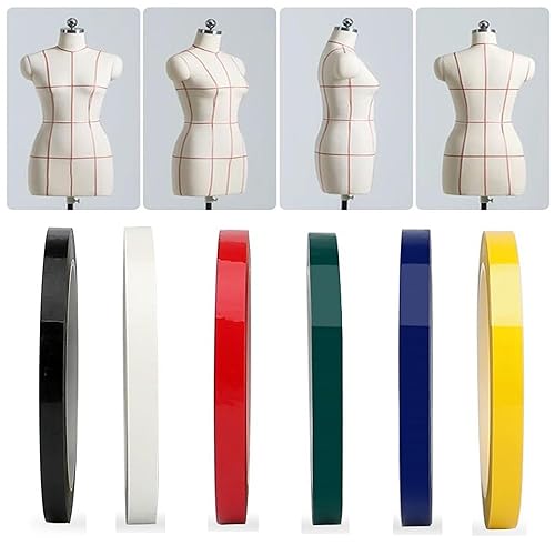 Miniatura 2 de Paquete de 6 cintas gráficas de 0.118 in de ancho y 18 pulgadas de ancho, cinta autoadhesiva para cuadrícula, cinta de marcado de cuadrícula, cinta