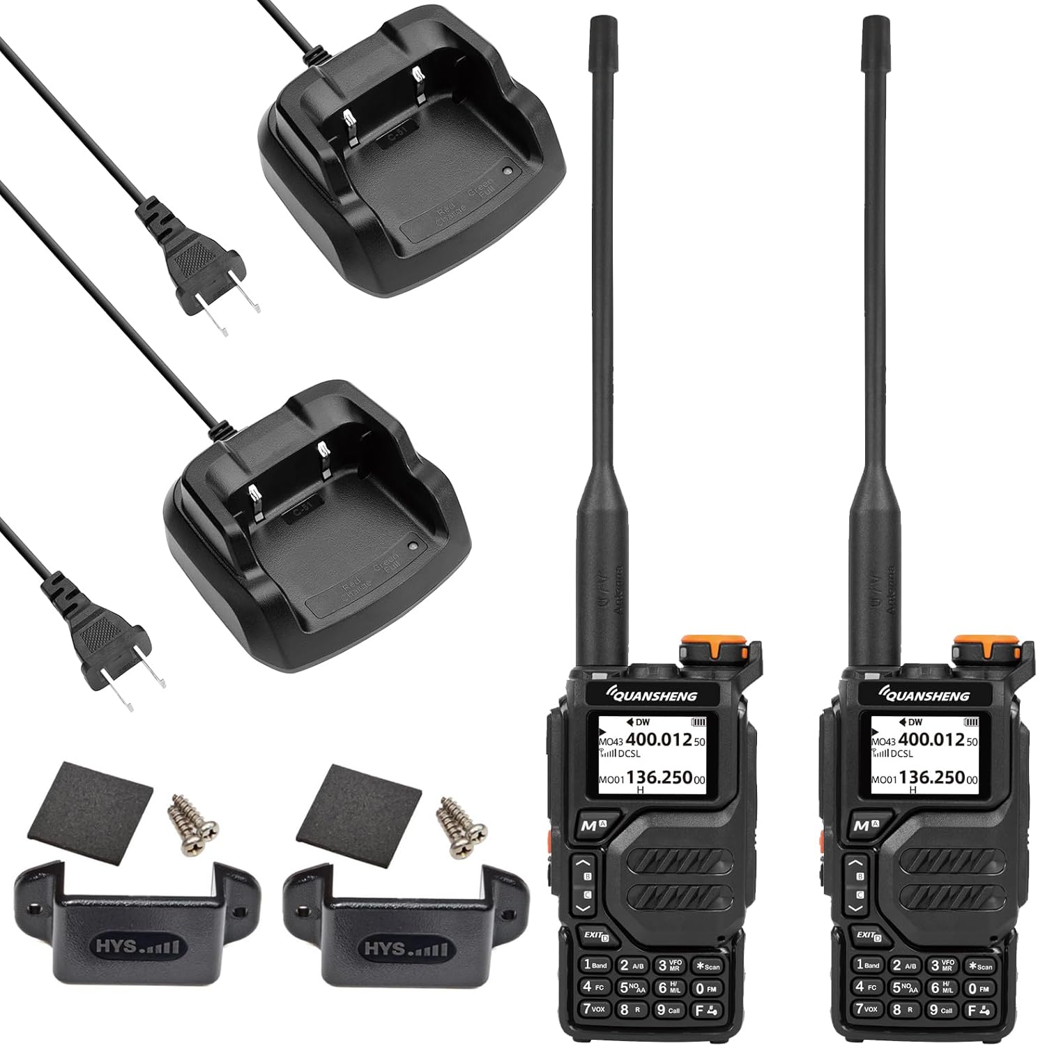 Quansheng UV-K5 Ham Radio Long Range Wakie Talkies Dual Band VHF UHF Tpye-C Rechargeable Handheld Two Way Radio with AM/FM/DTMF, W/LED Flashlight for Field, Survival Biking Hiking Camping