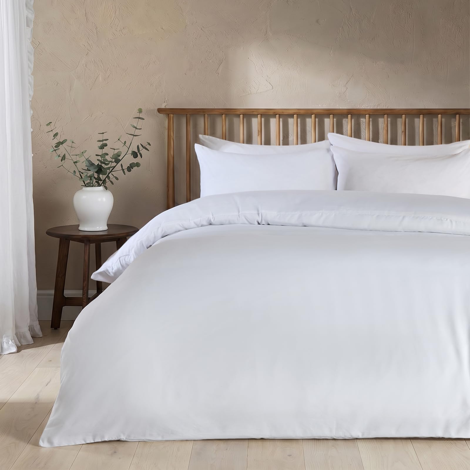 Plain Dyed Bedding Set - White / King