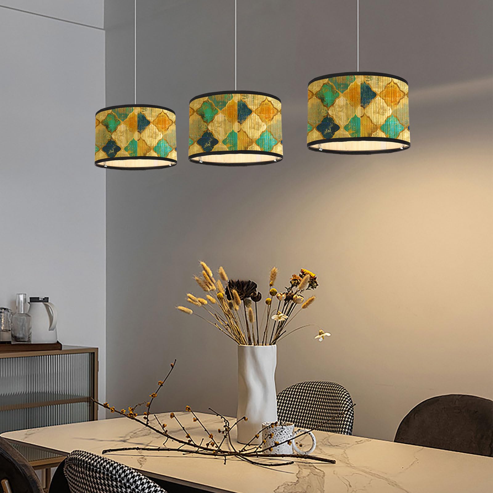 Pantalla de lámpara, lámpara colgante, diámetro 30 cm, pantallas para lámpara de mesa, decoración del hogar, lámpara de pie para mesa, suelo y lámparas colgantes (amarillo)