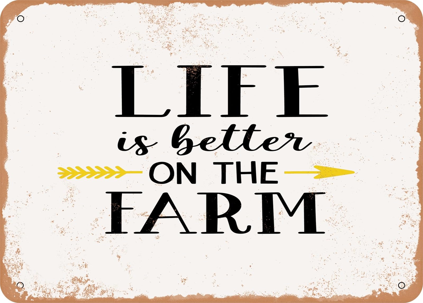 Miaomansenstore Metal Sign - Life Is Better On The Farm - 2 - Vintage Look Sign Home Decor