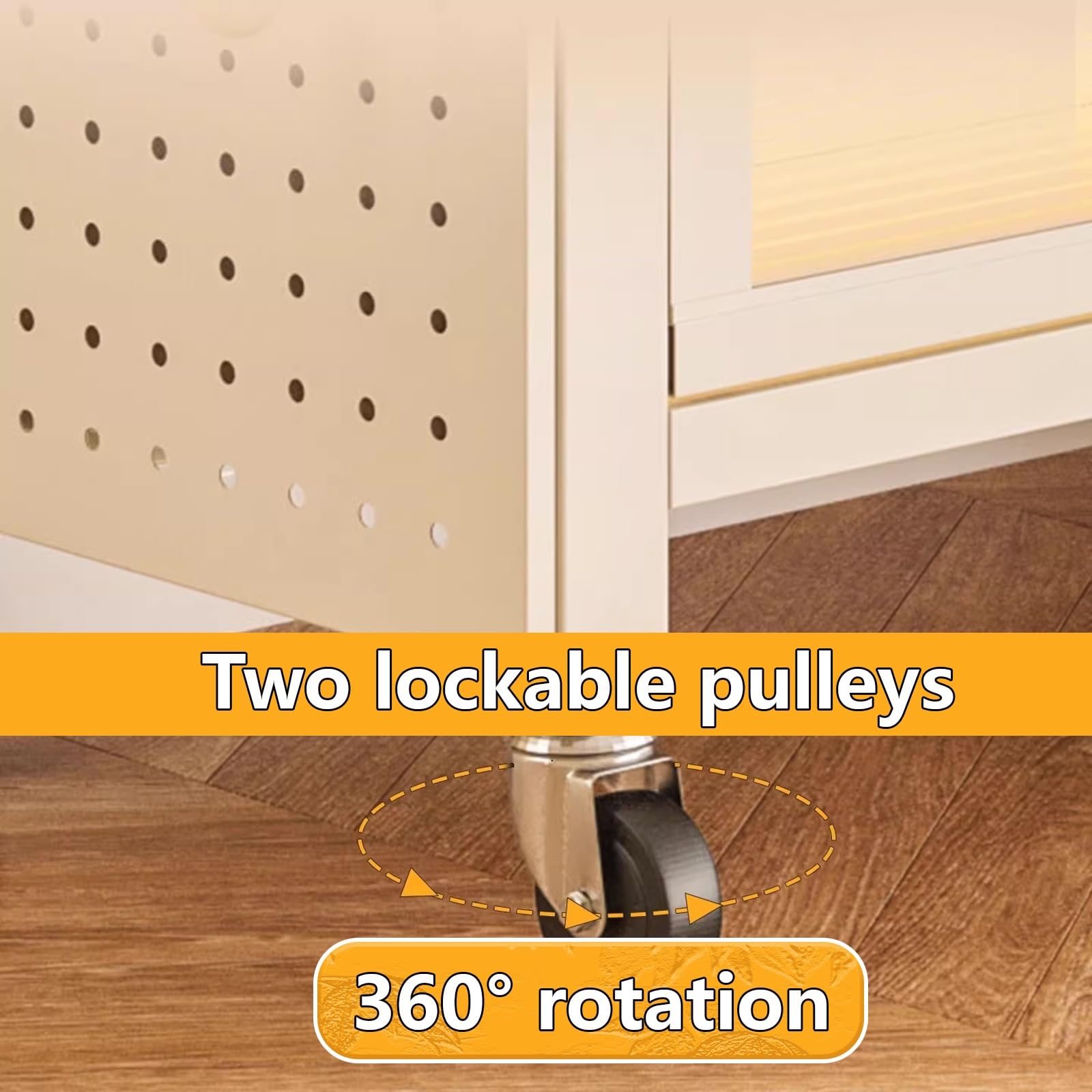 Mobile Dispensa Cucina Armadietto Cucina con Ruote Materiale in Lamiera D'acciaio Laminata a Freddo Dotato di Pannello Forato Adatto a Cucine, Soggiorni Scaffali in Metallo(80 * 42 * 80cm)