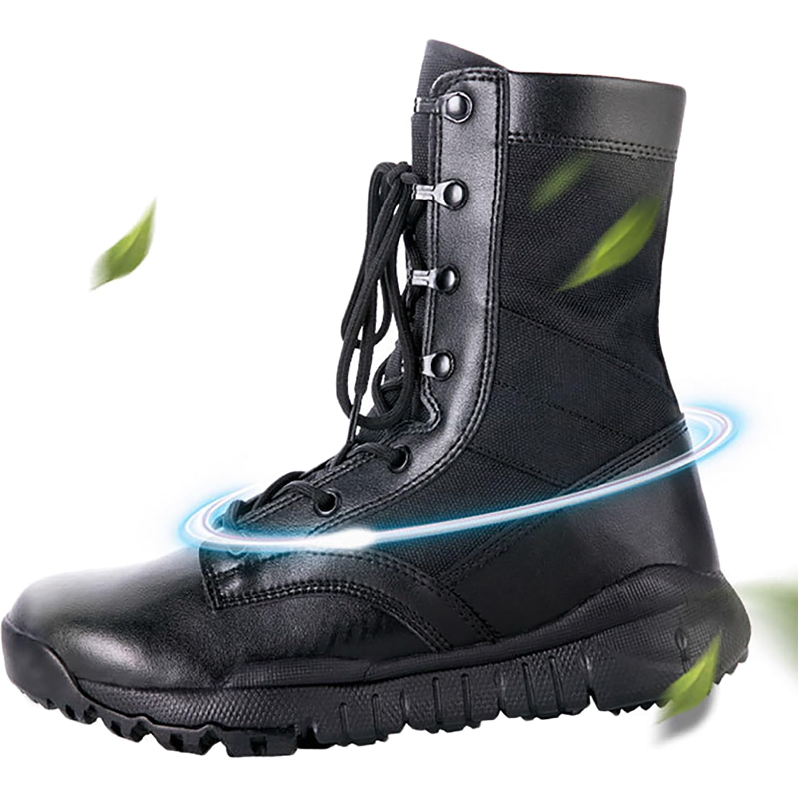 QAXZESA Bottes Tactiques Camouflage Montantes Homme - Respirantes Avec Fermeture Éclair Latérale (Taille 38)