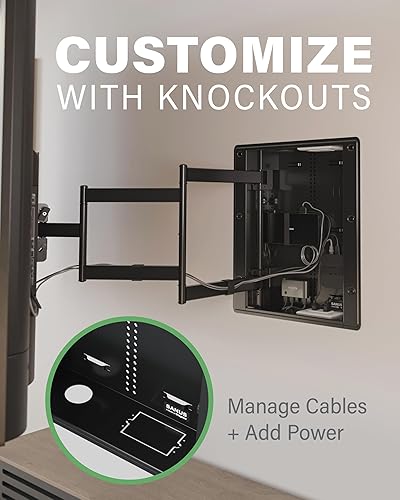 Miniatura 4 de SANUS VIWLF128-B2 - Soporte de pared para TV empotrado para pantallas de 42 a 85 pulgadas, soporte de TV de movimiento completo premium que se