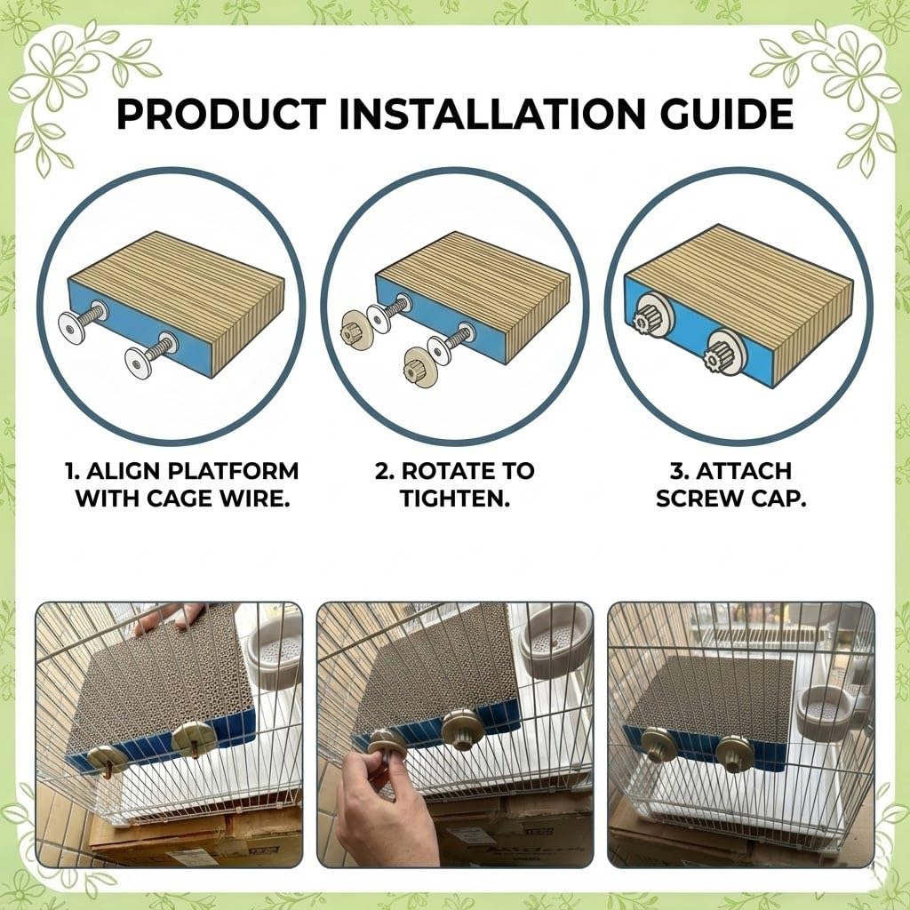 Shreddable Parrot Perch Toy, Cardboard Chewing & Foraging Platform for Beak Filing and Stress Relief in Cockatiels, Parakeets, Conures (Medium) - image 4