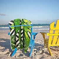 Vista 5 de Toalla de playa absorbente de microfibra de secado rápido, toallas con estampado de plantas verdes tropicales, tamaño de 30 x 60 pulgadas
