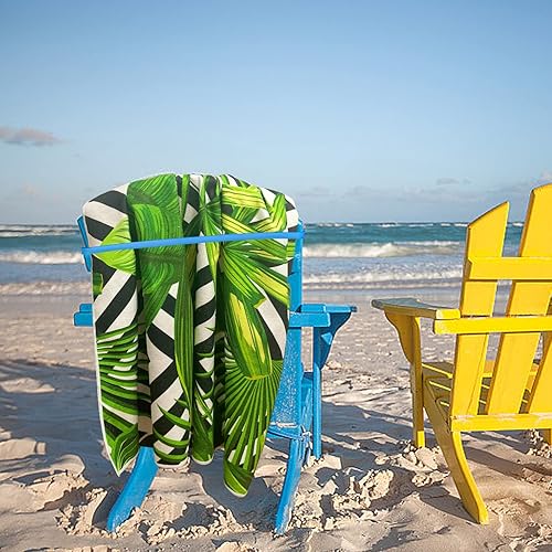 Miniatura 5 de Toalla de playa absorbente de microfibra de secado rápido, toallas con estampado de plantas verdes tropicales, tamaño de 30 x 60 pulgadas, para