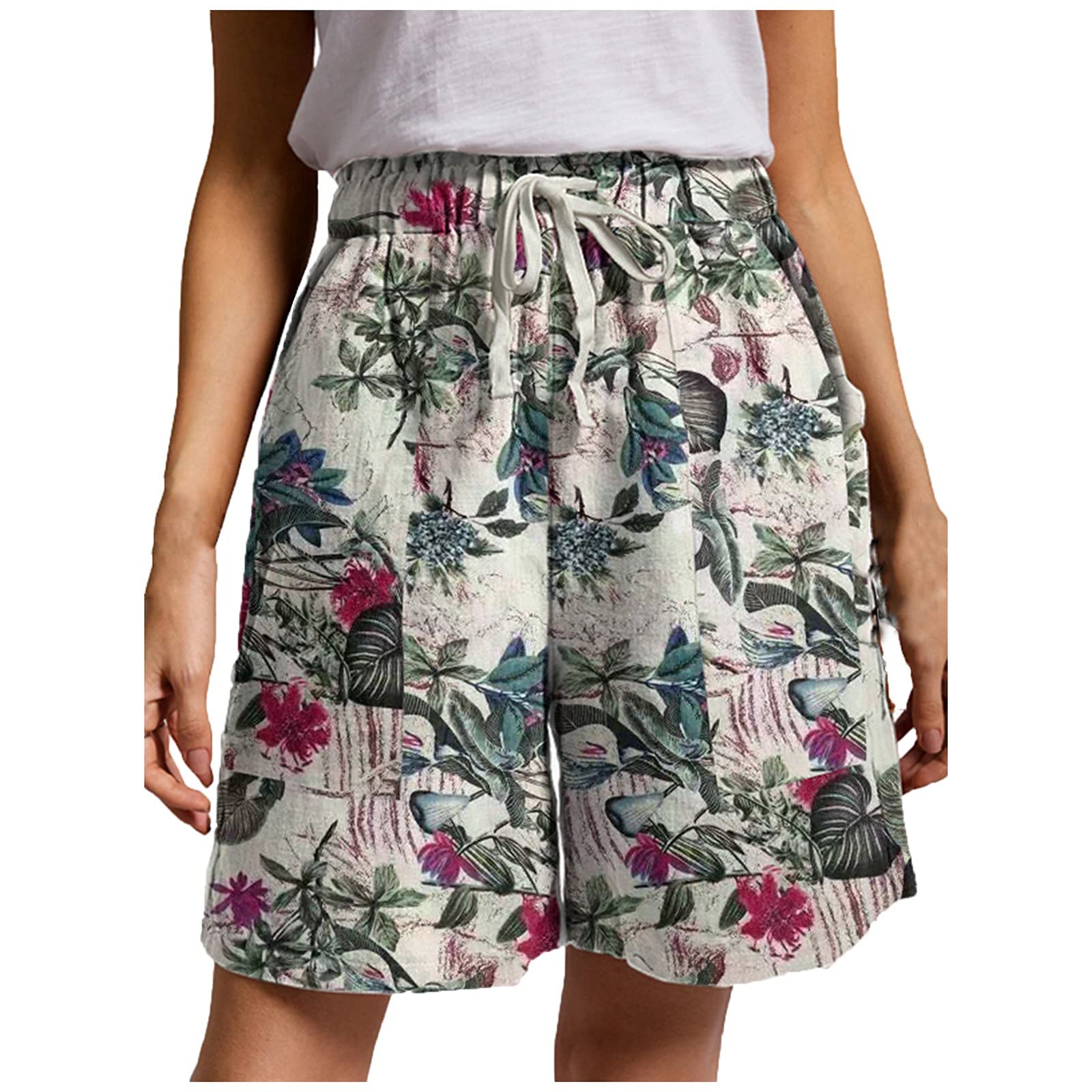 High Waisted Bermuda Shorts Women's Trail Running Shorts Womens Mid Rise Cargo Shorts Vintage America Jean Shorts