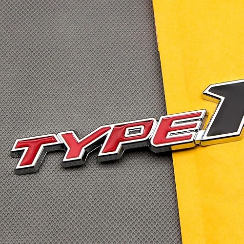 Miniatura 3 de 1 placa de rejilla frontal tipo R con revestimiento de metal para parrilla deportiva para automóvil, emblema cromado, adecuado para tipo R (rojo