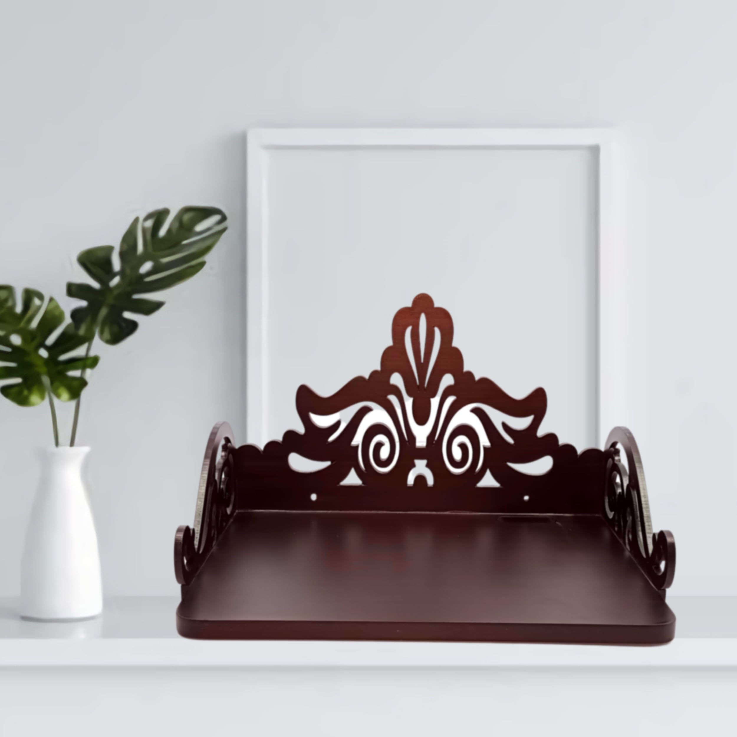 Mariner's Creation Set top Box Stand | WiFi Router Holder Wooden Wall Shelves | Setup Box Stand for Home | Wall Mount Stylish WiFi Router Holder TV Cabinet Living Room Furniture